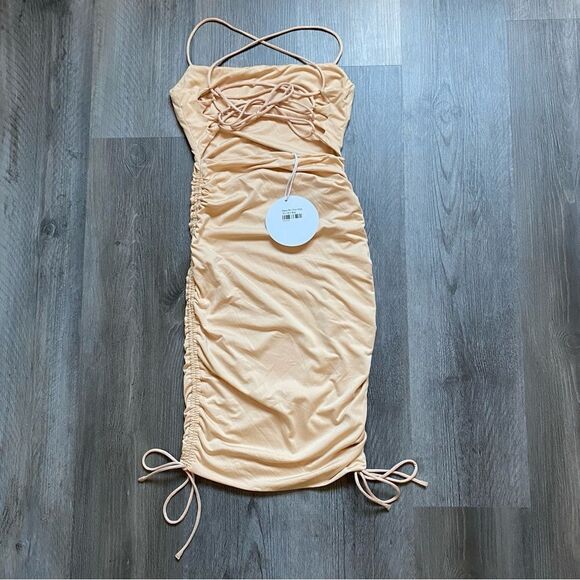 Princess Polly Dress Maeve Mini Beige US 2 Stretch Party - Picture 5 of 12